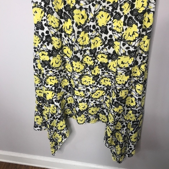 KENSIE | Black + Yellow Butterfly Midi Dress - Picture 3 of 9